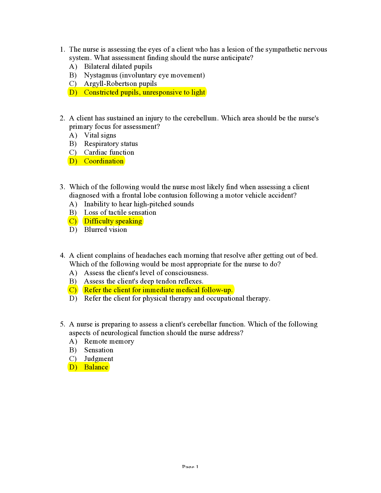Preview image of ASSESSING NEUROLOGIC SYSTEMCHAPTER 25- 6TH document